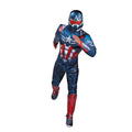 Marvel Men's Captain America Halloween Costume Jumpsuit 2pc - Red Medium