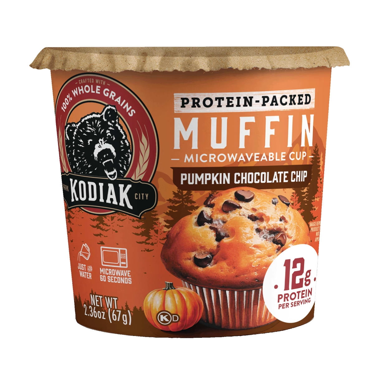 Kodiak Minute Muffin, Pumpkin Chocolate Chip, 2.36 Oz