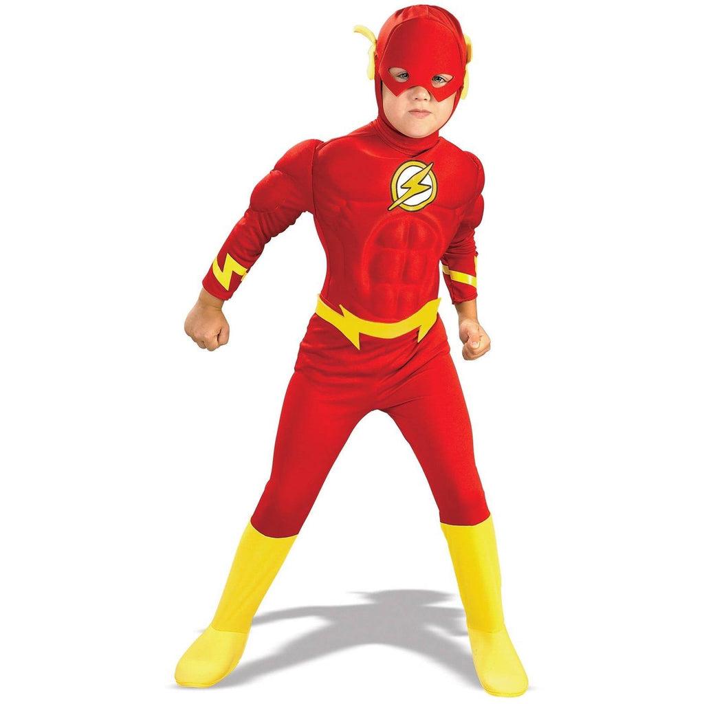 DC Comics The Flash Deluxe Muscle Chest Costume for Toddlers by Rubies, Boys 2T-4T