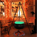 Tepsmf Large Cauldron Halloween Decor On Tripod with Timer Lights - Plastic Cauldron Witch Halloween Decorations for Porch Yard