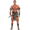 UNDERWRAPS Mens Halloween Barbarian Costume - Faux Suede Skirt Fur Trimmed Belt Fur Arm Cuffs, Renaissance Costume, Cosplay Medieval Outfit