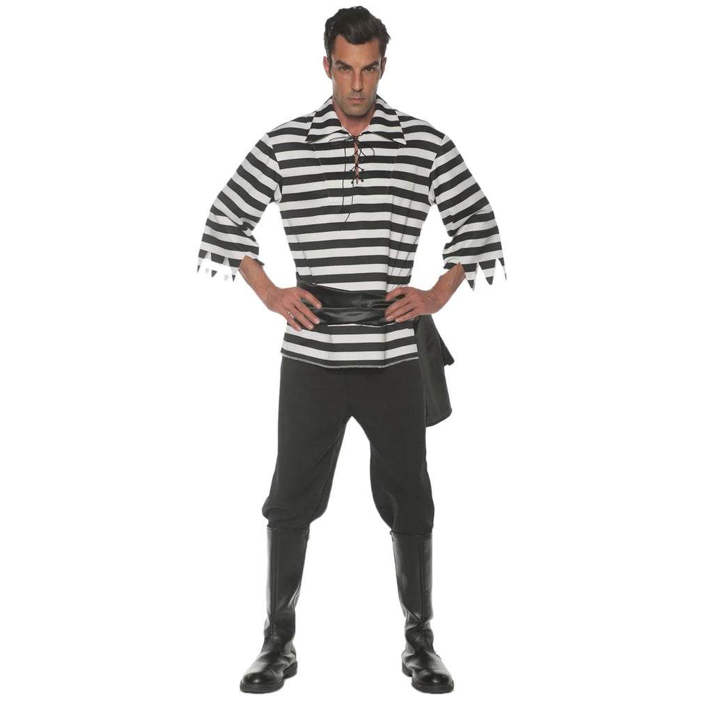 Underwraps Mens Black and White Dashing Pirate Costume - Size XX Large