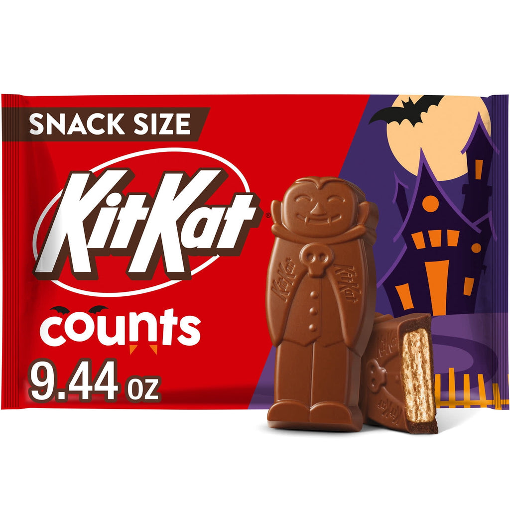 KIT KAT® Milk Chocolate Wafer Snack Size Counts, Halloween Candy Bag, 9.44 oz