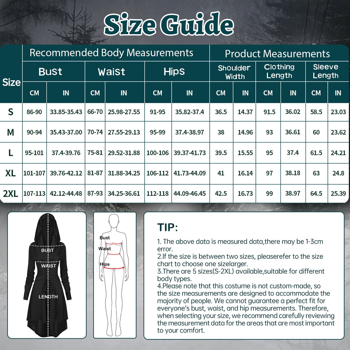 WASFDN Womens Renaissance Costumes Hooded Robe Lace Up Renaissance Dress Women Halloween Vintage Medieval Cloak(Green,L)