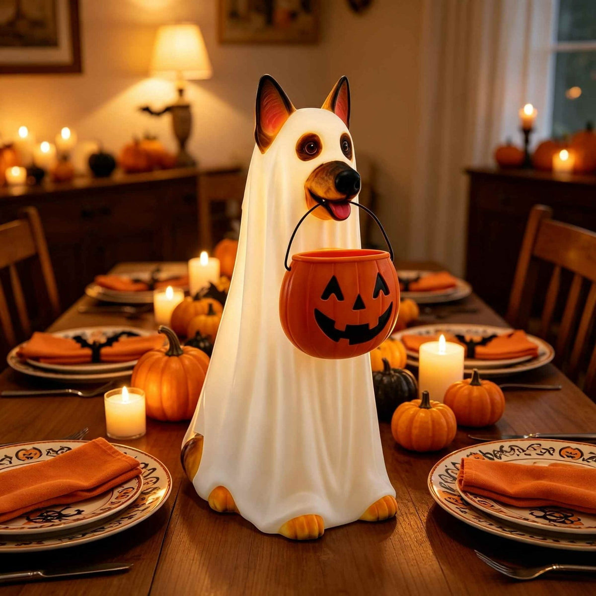Halloween Ghost Decor 10", Witch Ghost Figurine for Porch Table, 1 Pack