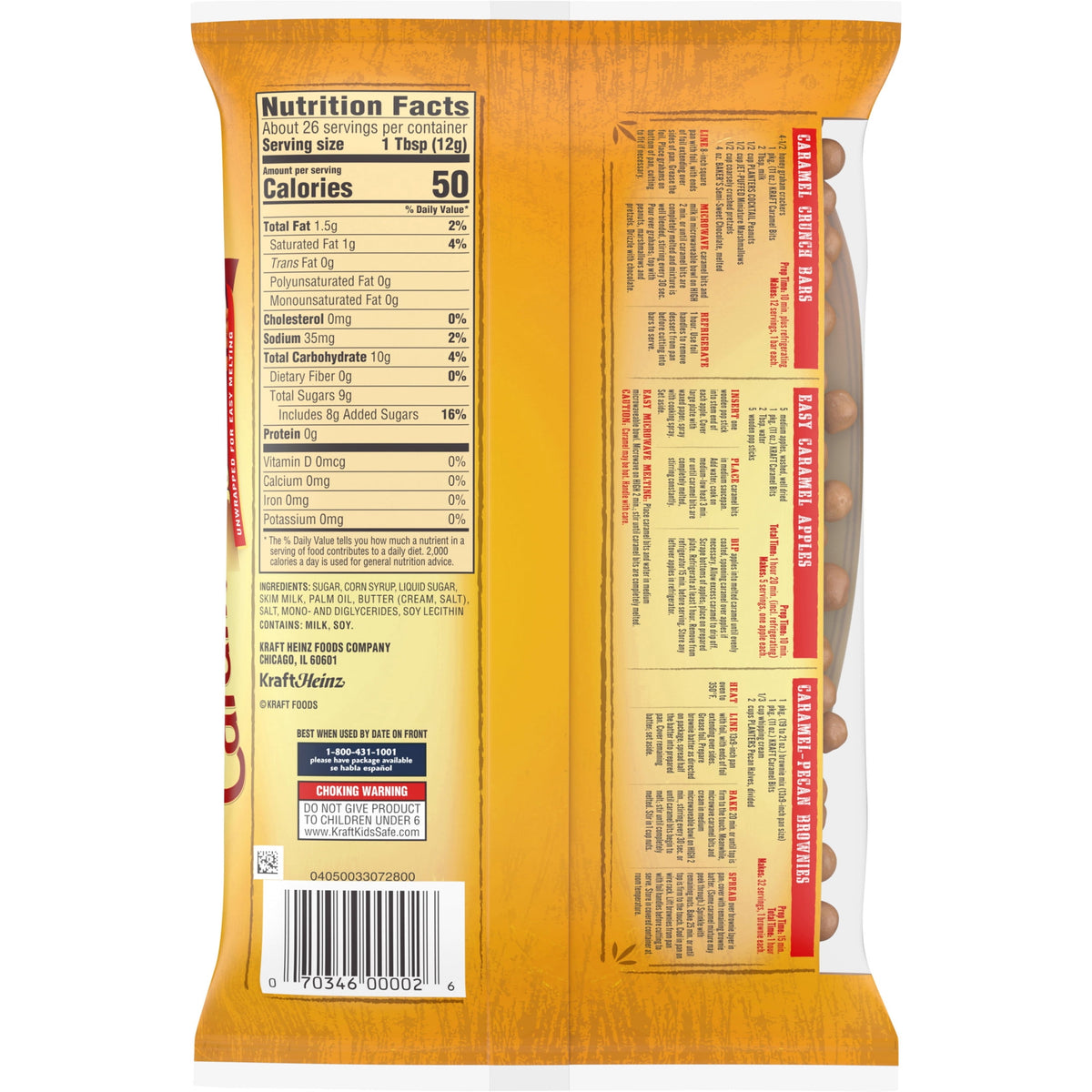 Kraft America's Classic Unwrapped Candy Caramel Bits for Easy Melting, 11 oz Bag