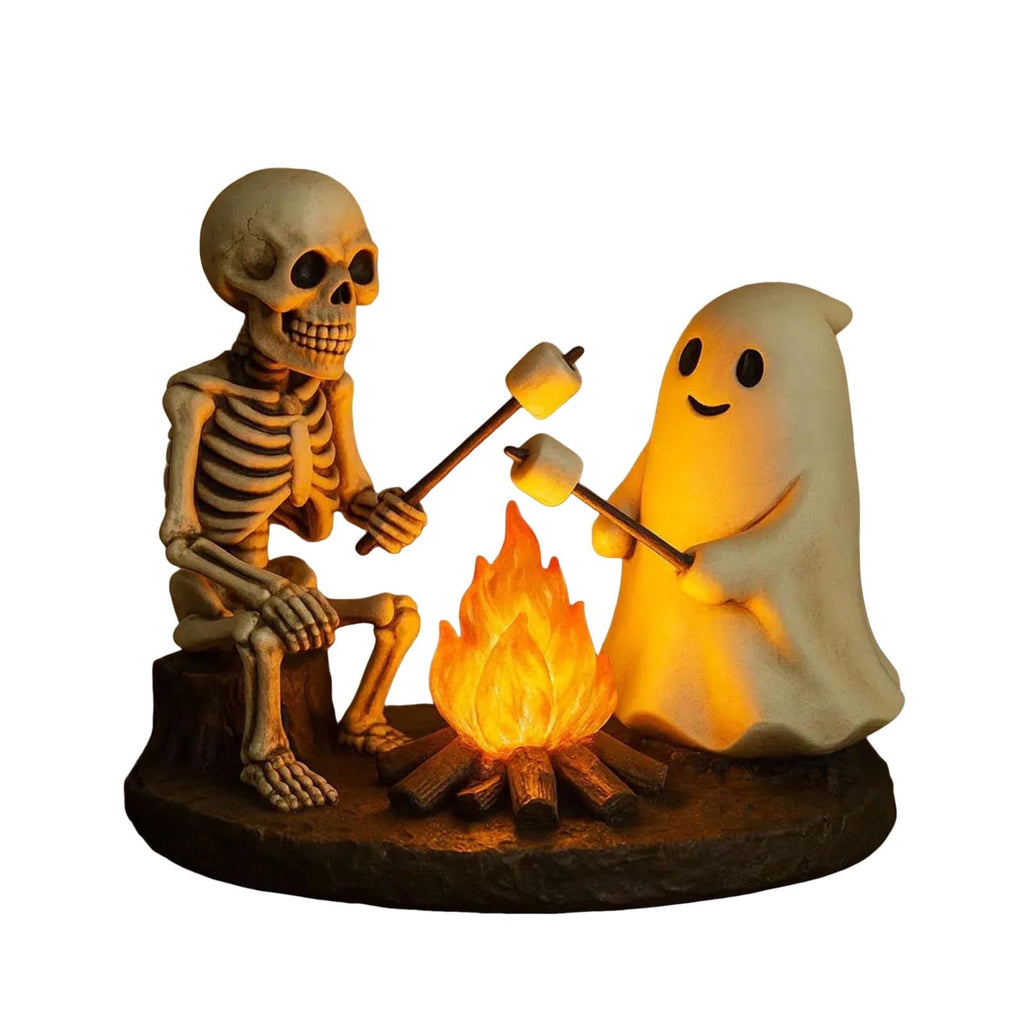 Ghost Bubble Bath LampHalloween Bathroom Decor Gifts Under 20 Bathtub Ghost & Dog Resin Figurine, Warm LED Halloween Tabletop Decor for Bathroom, Bedroom, Kids Room & Fall Home Accent