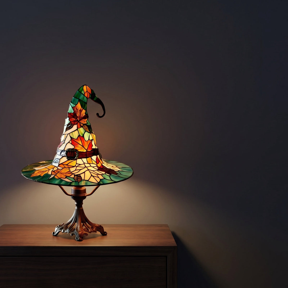 Halloween Decor Witch Hat Lamp, LED Halloween Night Light, Halloween Decorations Indoor, Witchy Decor for Shelf Mantel Table, Gothic Home Decoration
