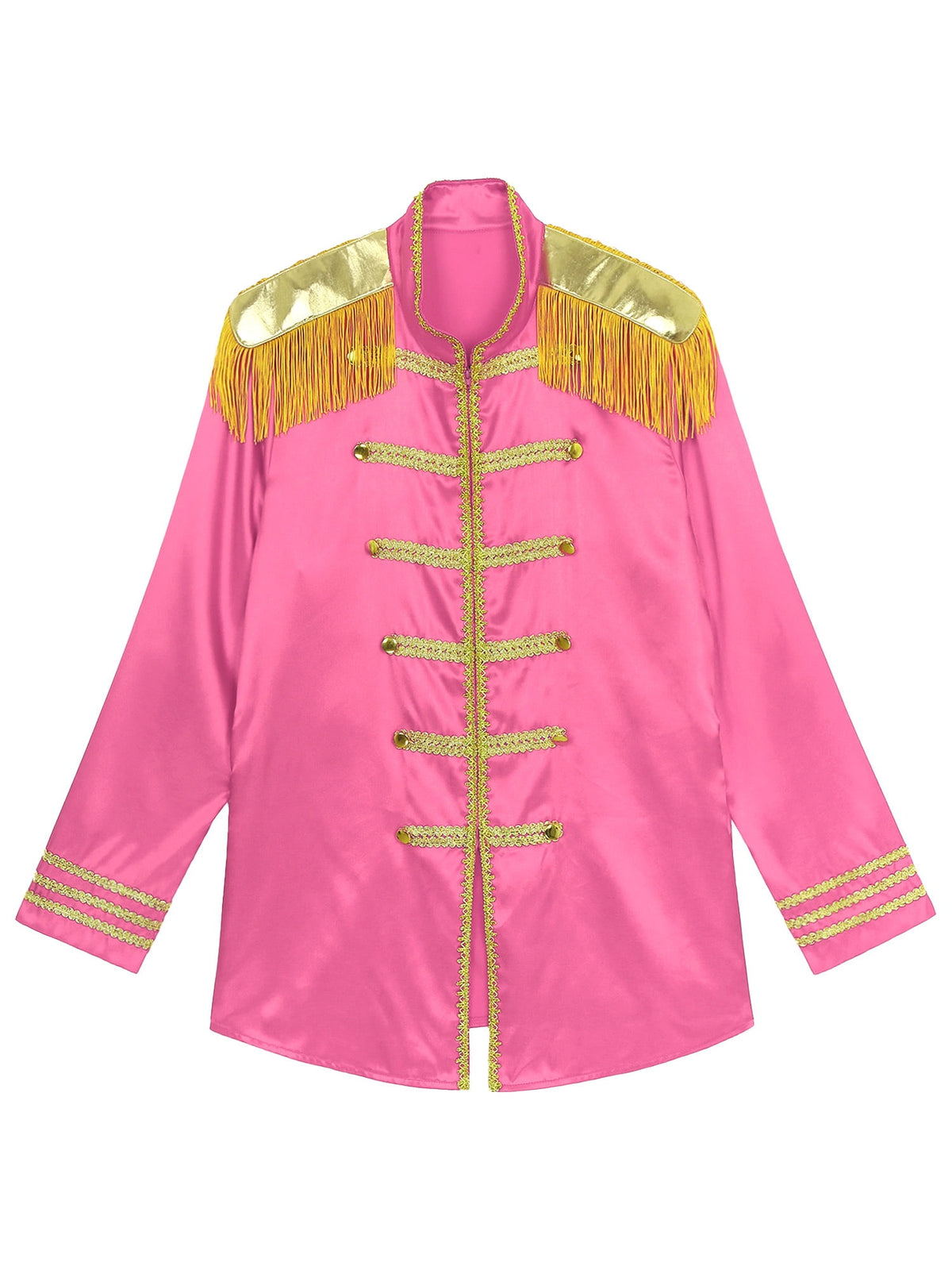 Eandarui Men's Halloween SGT Sergeant Pepper Costume Jacket Fancy Dress Hippie Music Star 1960s Shirt Red S