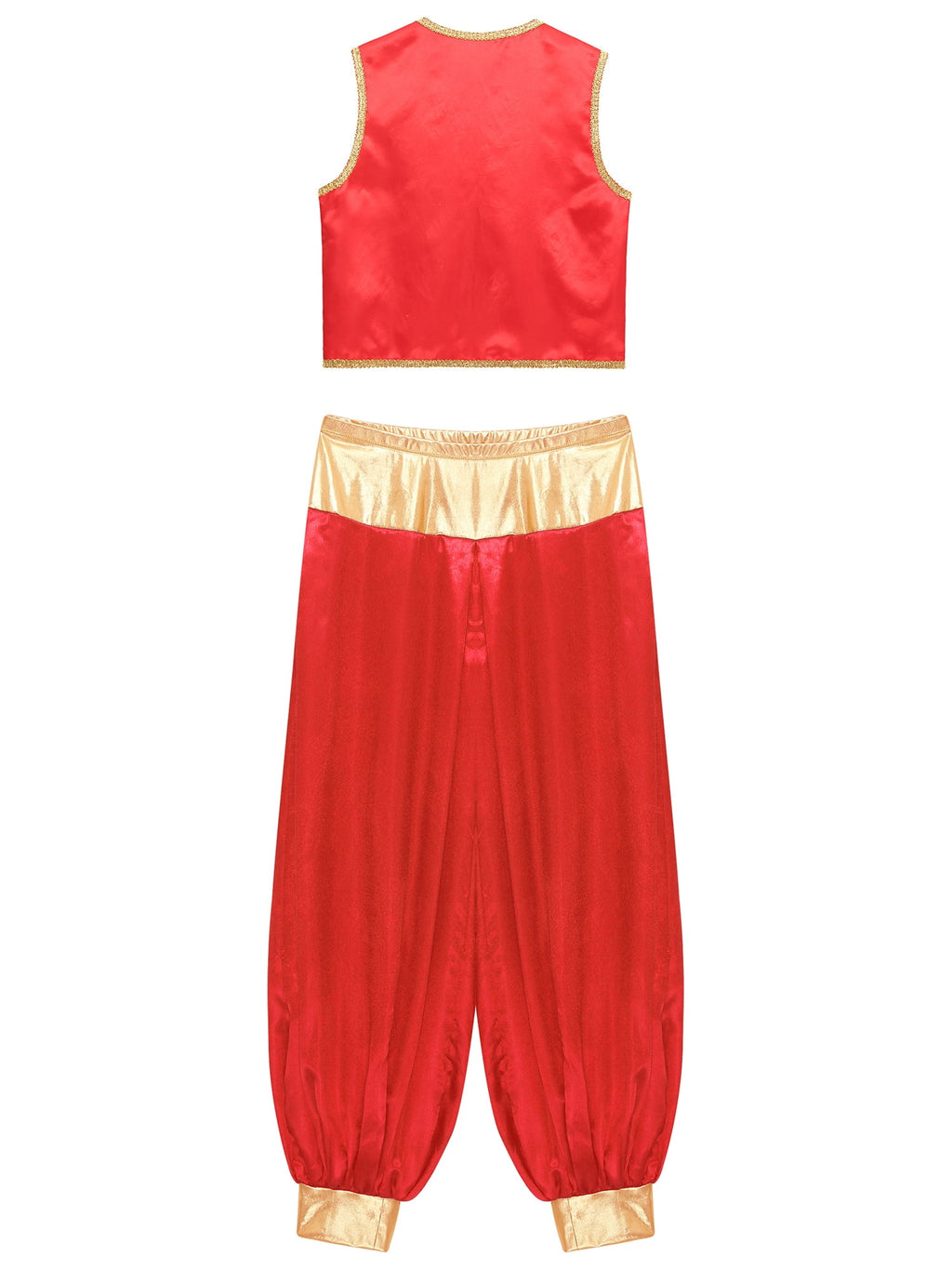iiniim Mens Arabian Prince Costume Open Front Vest with Pants Halloween Show Fancy Dress up Outfit Royal Blue&Royal Blue S