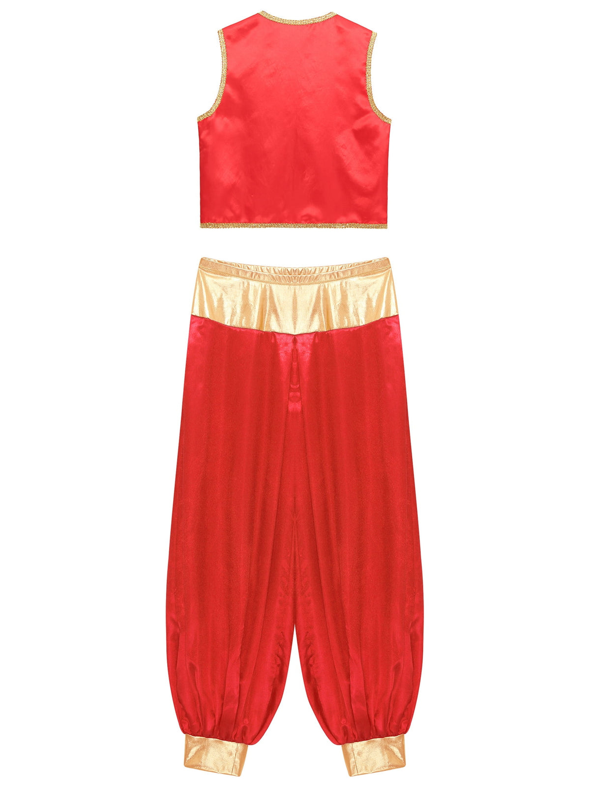 iiniim Mens Arabian Prince Costume Open Front Vest with Pants Halloween Show Fancy Dress up Outfit Royal Blue&Royal Blue S