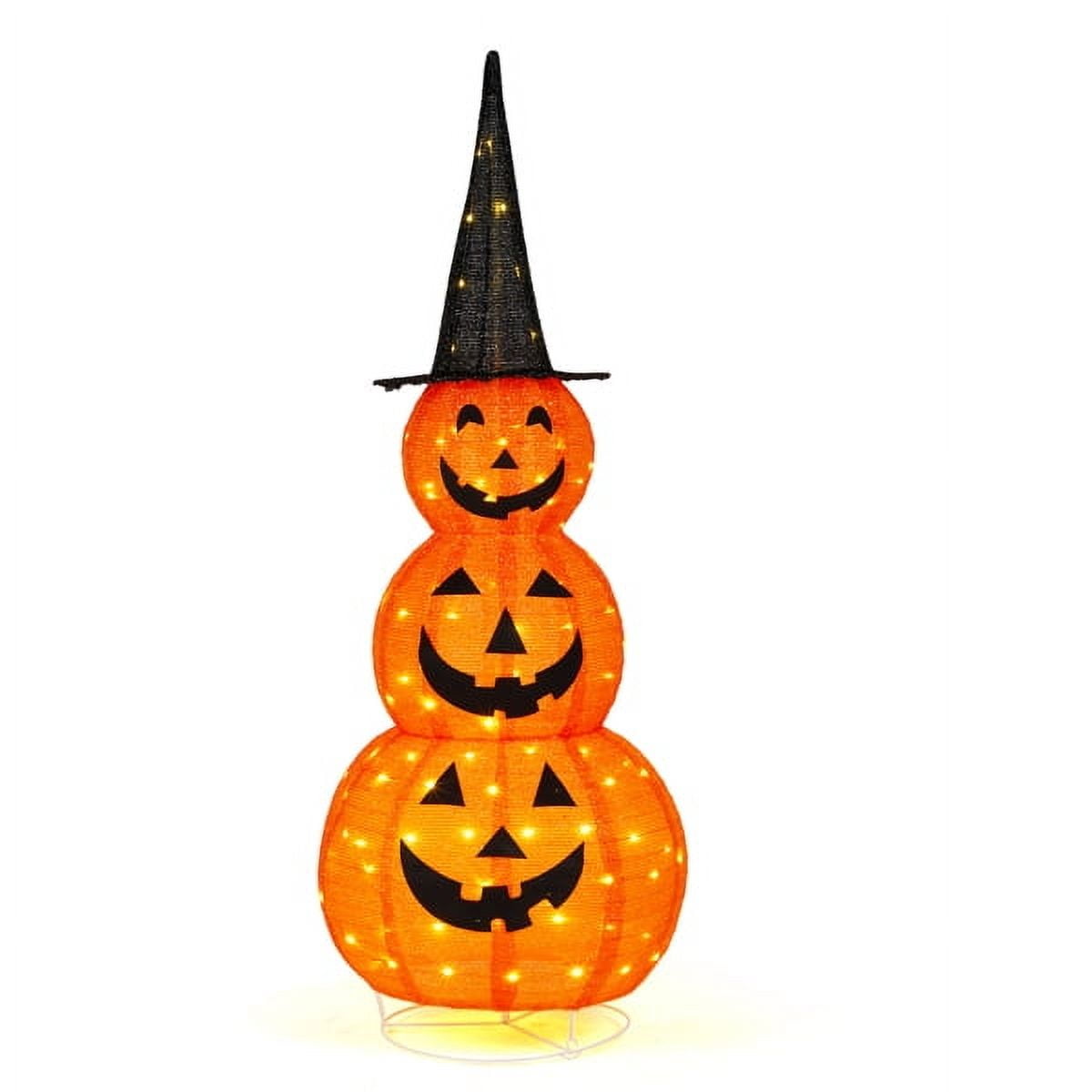 5ft Lighted Pop-Up Pumpkin, 100 LED Lights, Durable Indoor/Outdoor Use, Easy Assembly for Halloween Decor