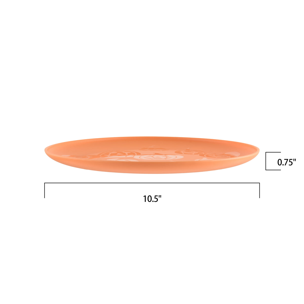 Mainstays 10.5 in Round Plastic Halloween Bats Dinner Plate, Black