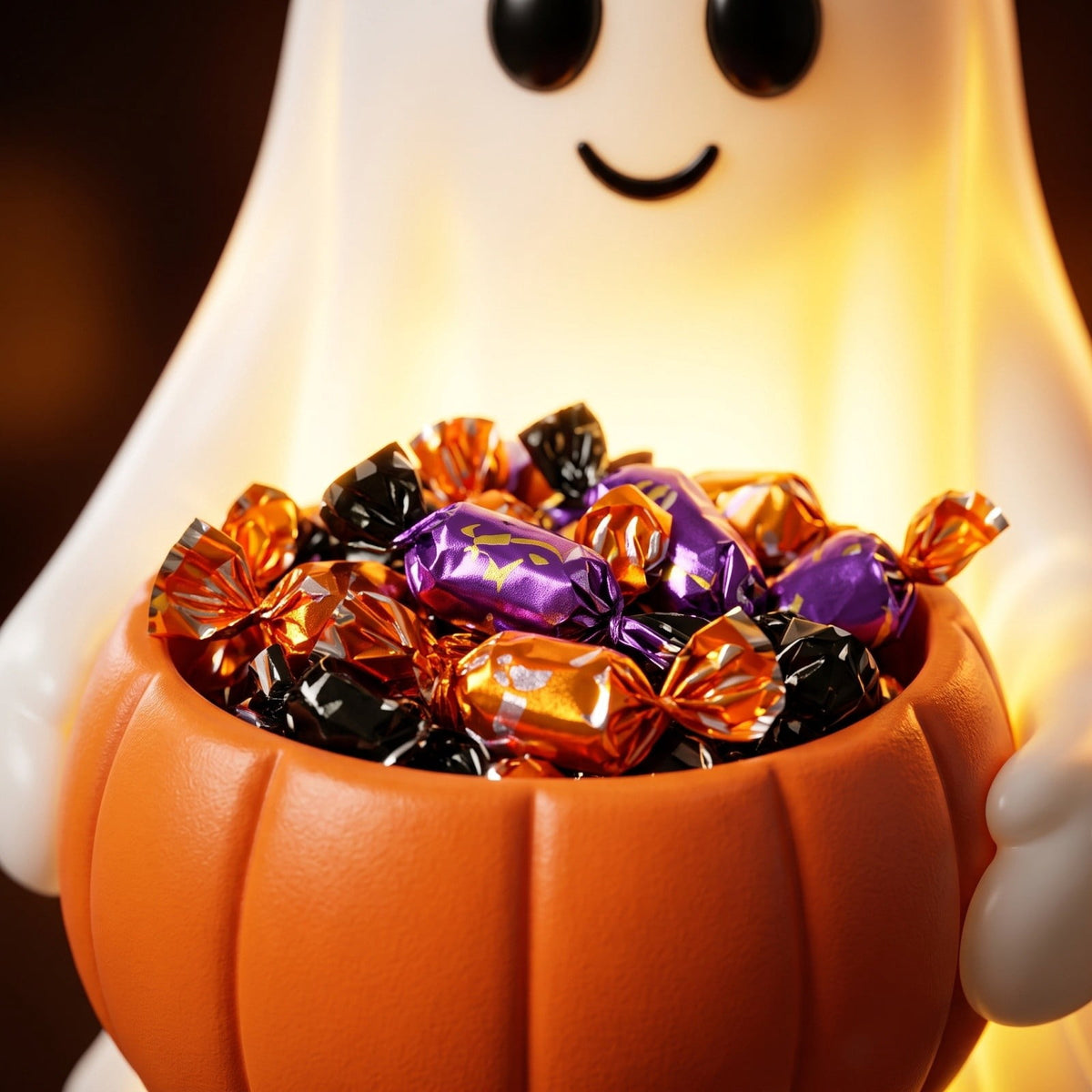 Halloween Ghost Coffee Stand Figurine, 2026 Spooky Decorative Ghost Statue for Shelf Desk Tabletop, Resin Halloween Ornament for Party, Farmhouse Seasonal Decor