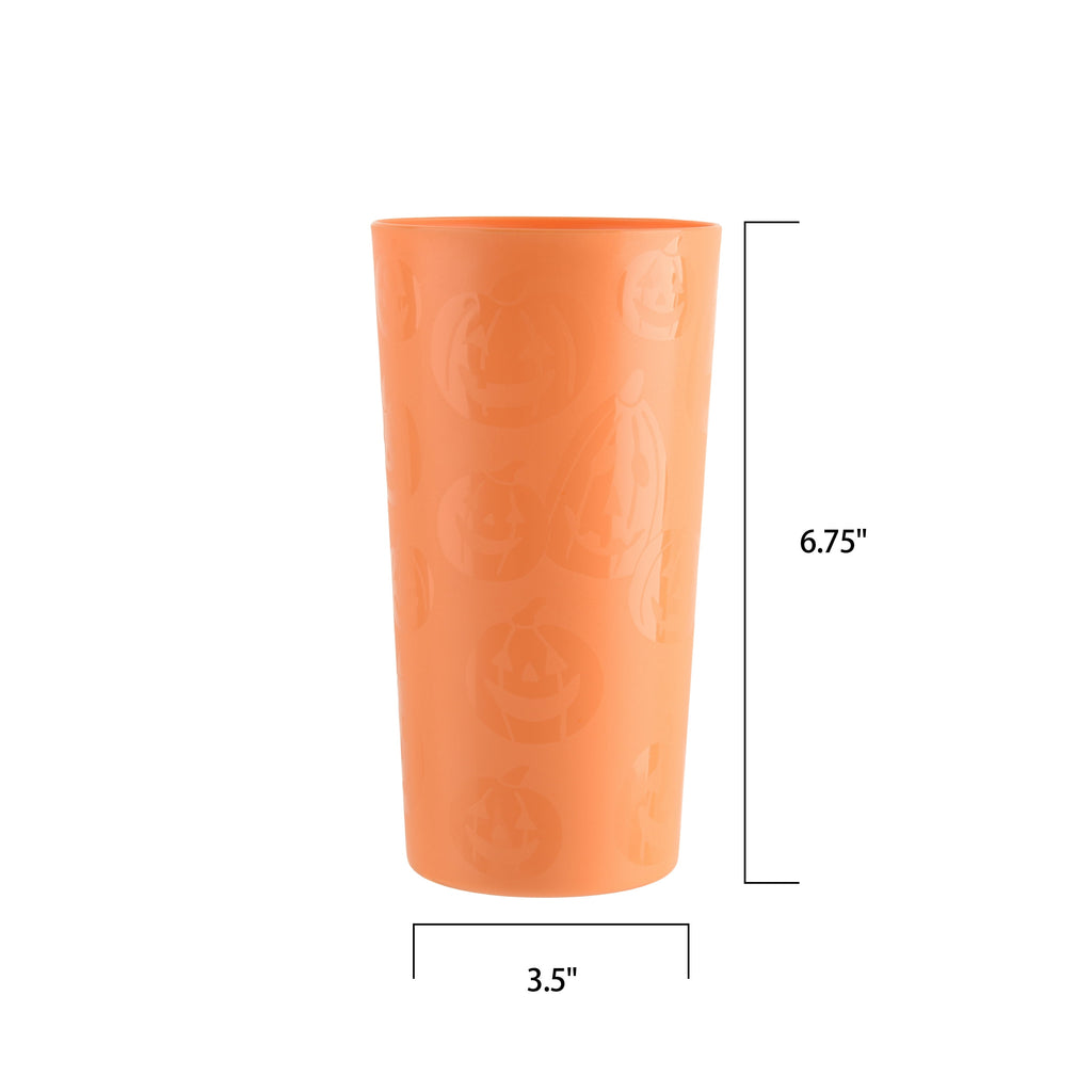 Mainstays 30-Piece Plastic Etched Pumpkin Dinnerware Set, Orange