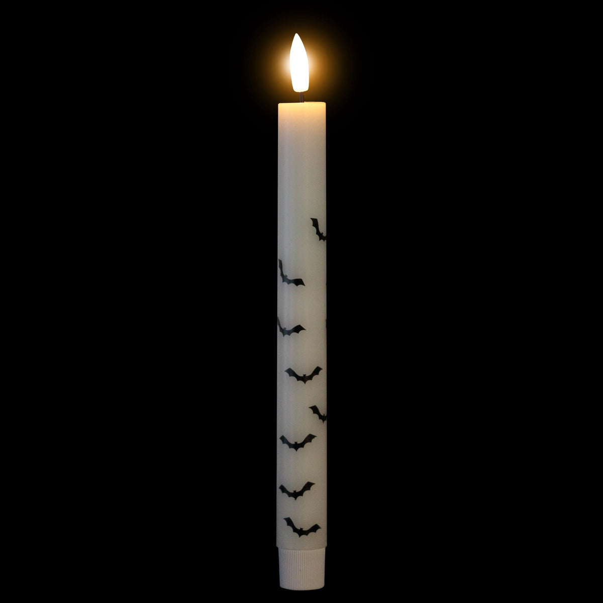 Northlight LED Flickering Flameless Wax Tapered Flying Bats Halloween Candles - 9.75" - Set of 2