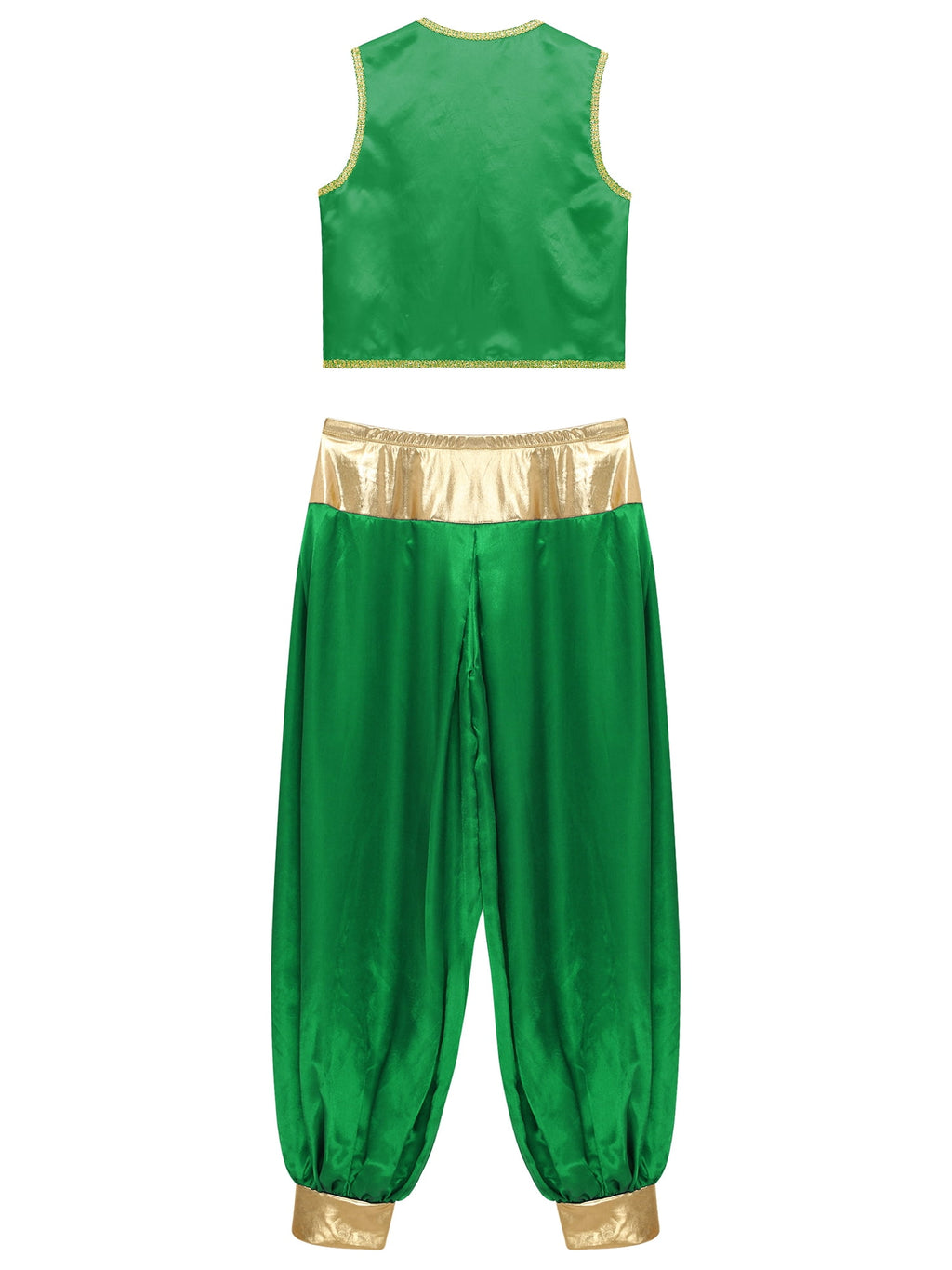 iiniim Mens Arabian Prince Costume Open Front Vest with Pants Halloween Show Fancy Dress up Outfit Royal Blue&Royal Blue S