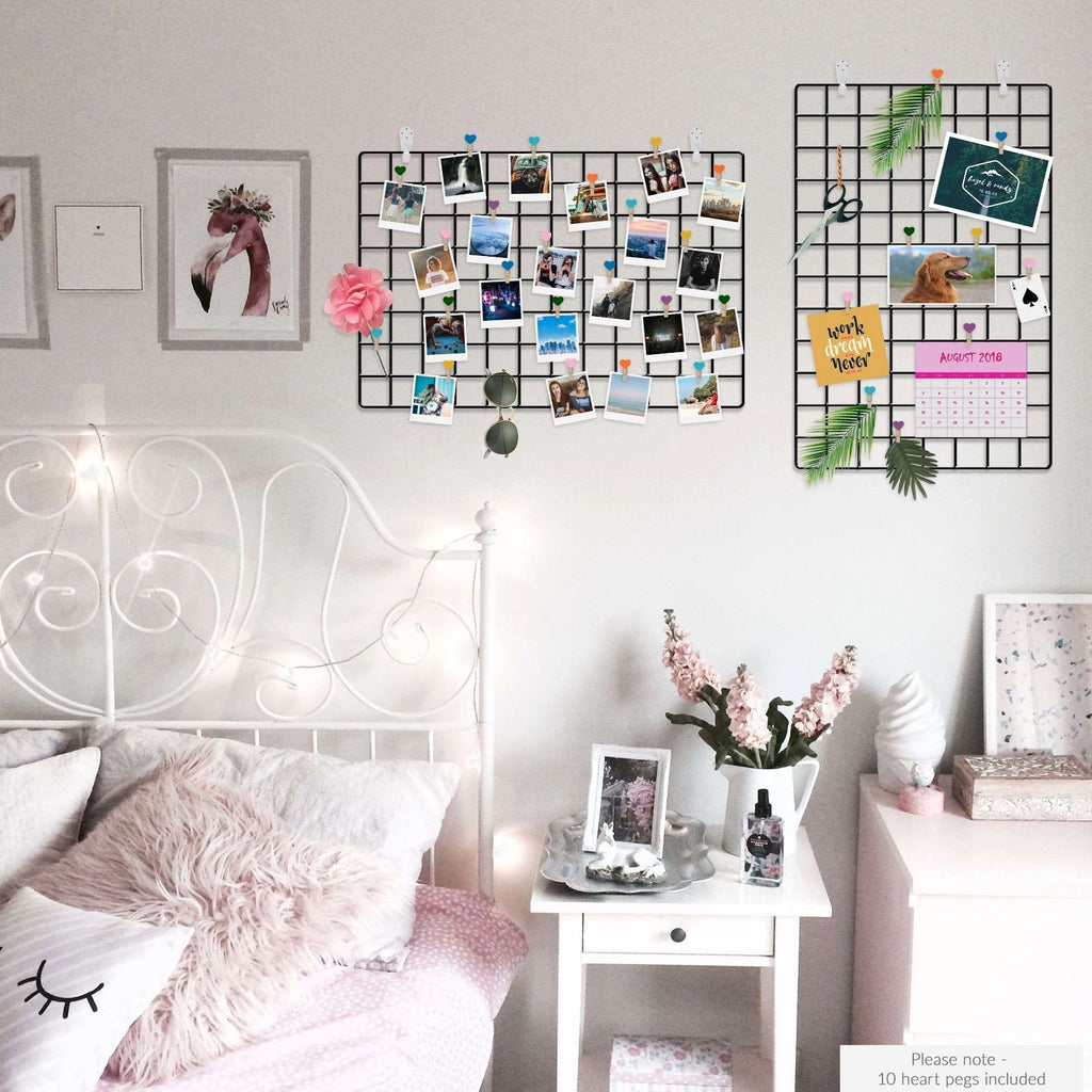Hanging Grid Organisation & Photo Wall Panels - Pack of 2 Black | Pukkr