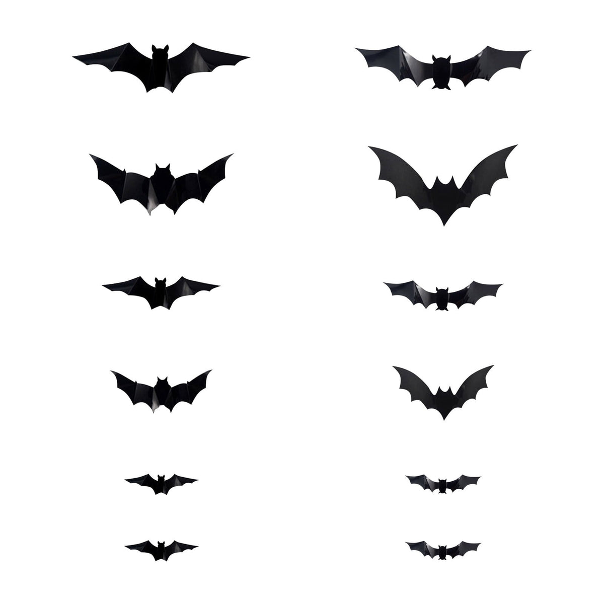 CQHVKQ 60 PCS Halloween Bats Decorations, Realistic 3D LED Bats Wall Stickers Decor, Assorted Size Removable Lighted PVC Bats DIY Wall Sticker for Halloween Party, Bedroom, Home, Indoor and Outdoor