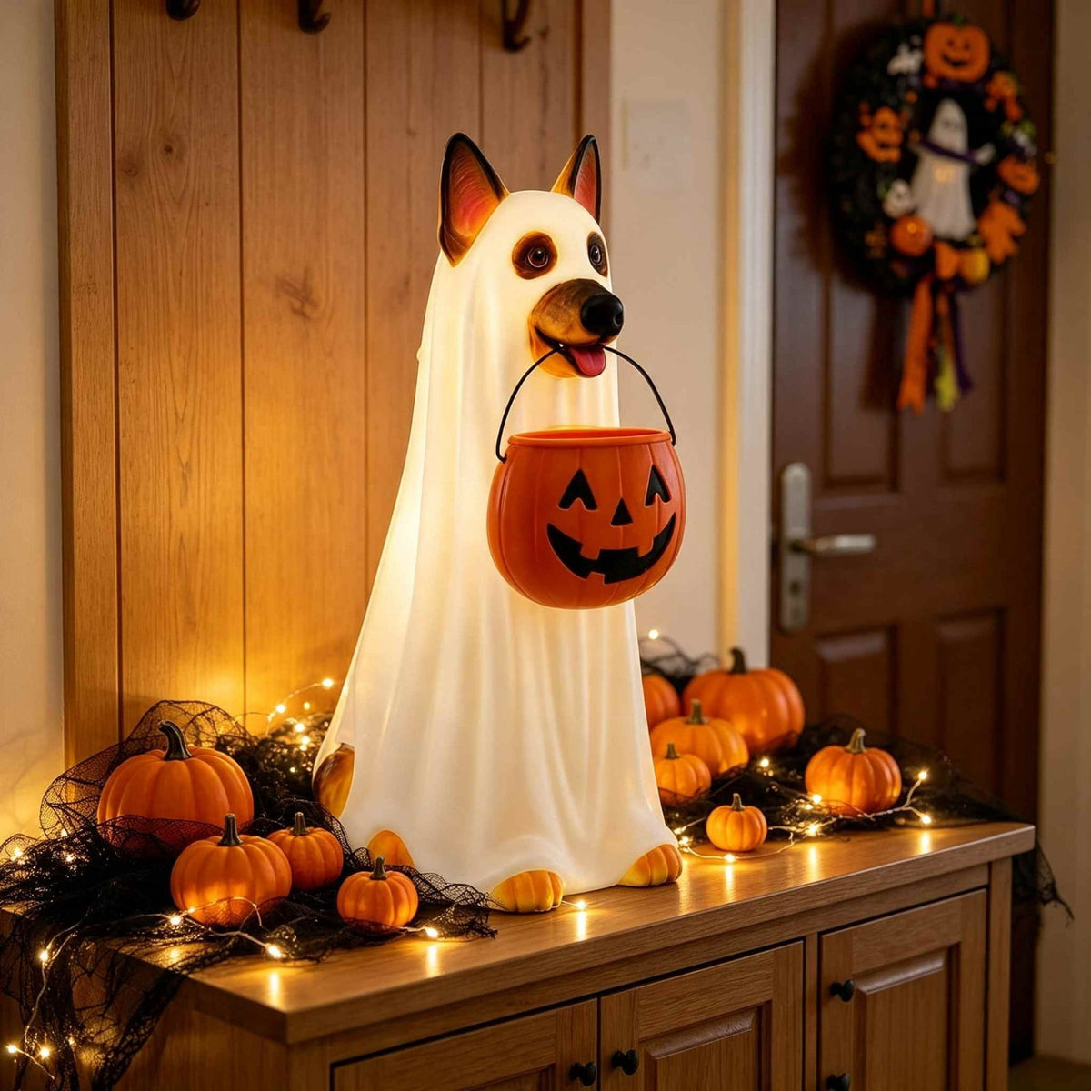 Halloween Ghost Decor 10", Witch Ghost Figurine for Porch Table, 1 Pack