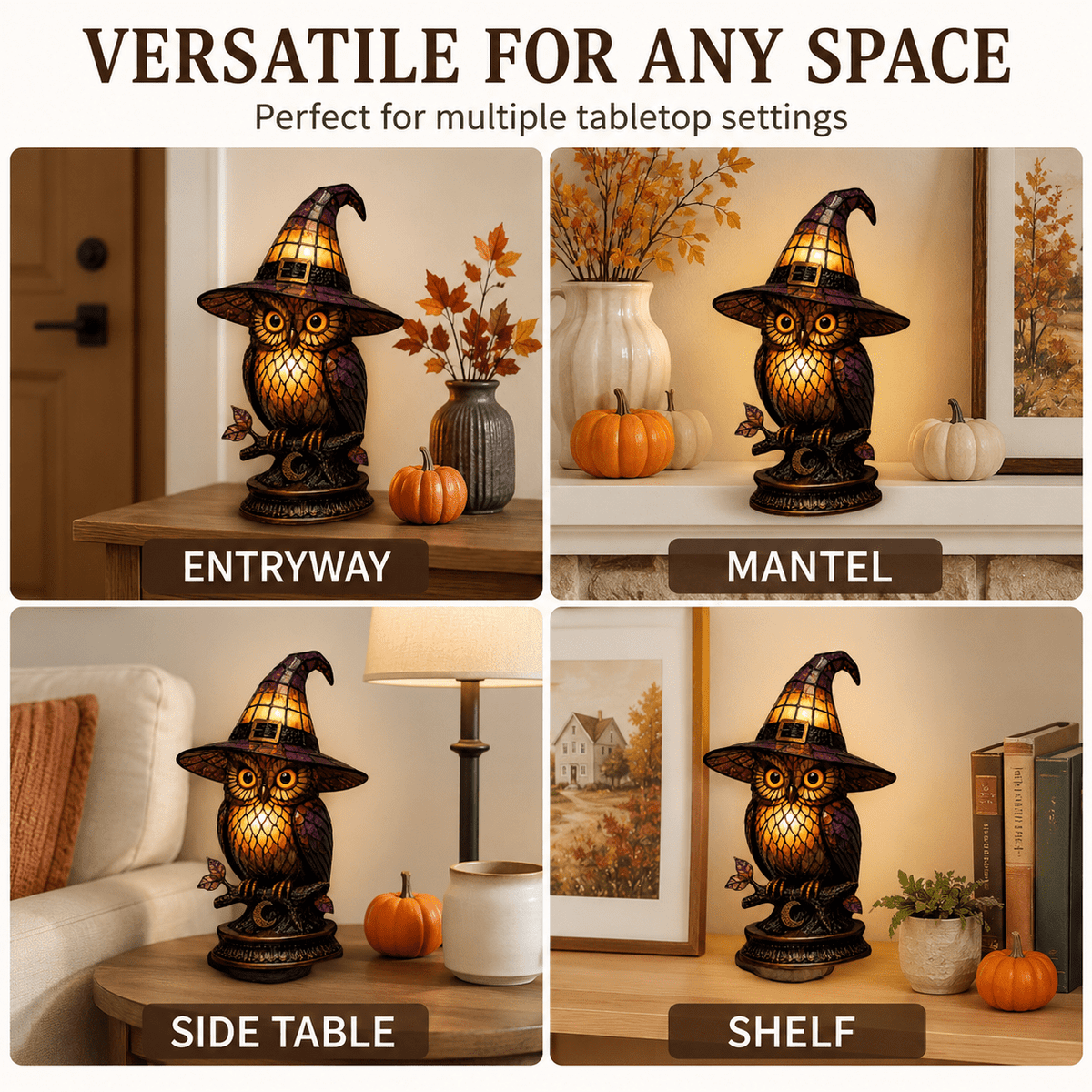 Diceymbol Halloween Decorations and Fall Decor, Halloween Venue Decoration Ghost Props LED Illuminated Ghost Decorations for Tabletop, Mantel, Shelf Indoor Outdoor 9.05 inch