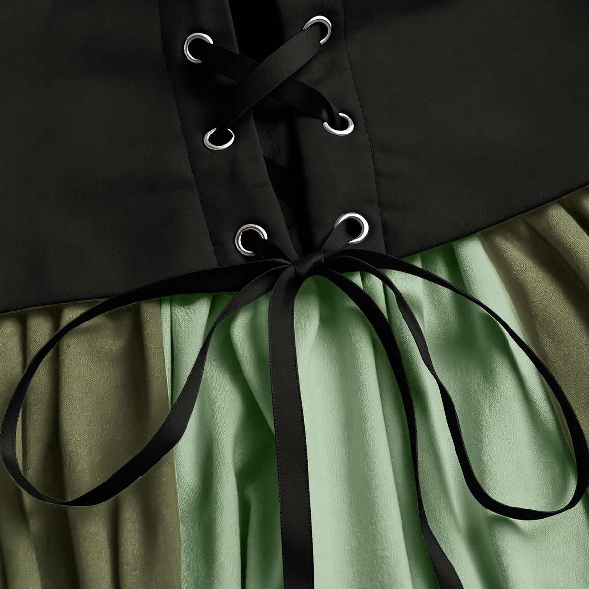 Gothic Dresses for Women Medieval Renaissance Halloween Costume Lace Up Corset High Low Ruffle Hem Square Neck Vintage Gown