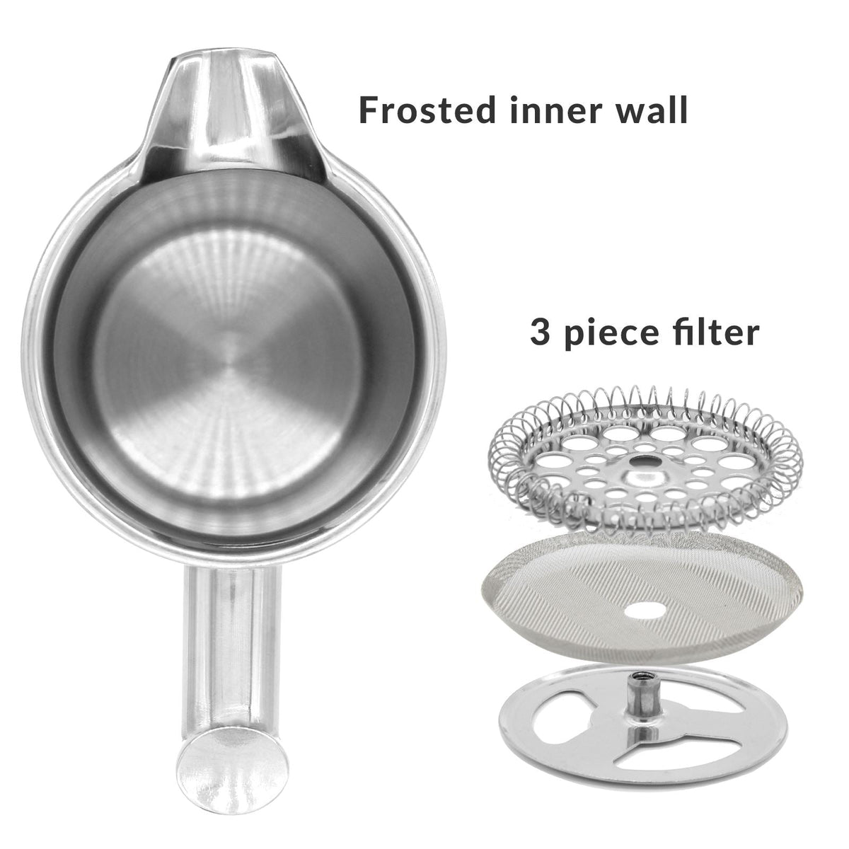 French Press Cafetiere Steel Coffee Maker 350ml | M&W