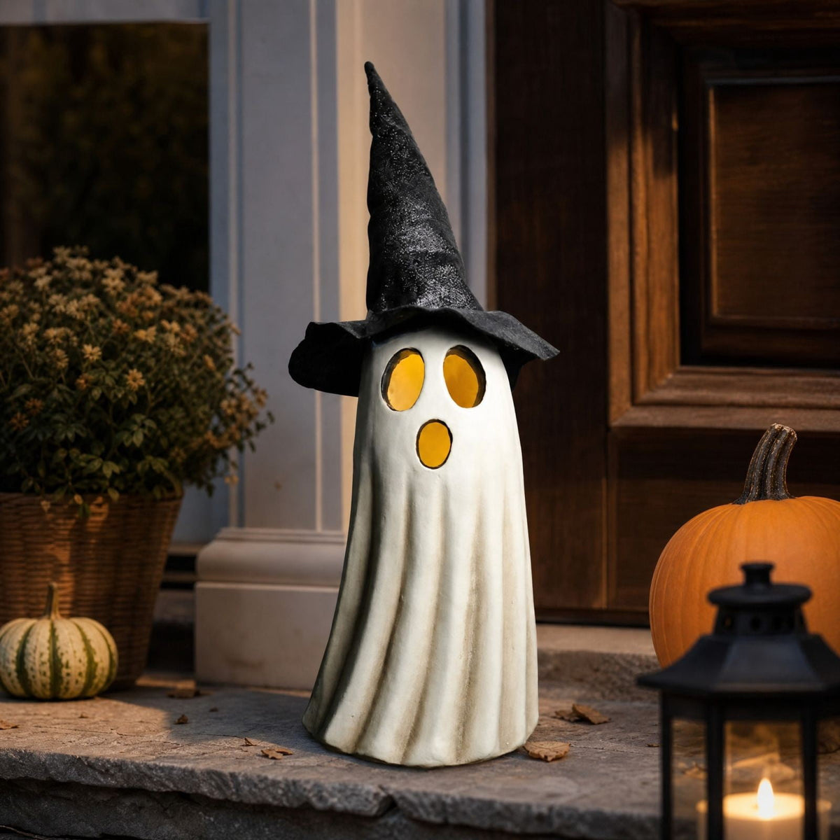 Halloween Ghost Decor 10", Witch Ghost Figurine for Porch Table, 1 Pack